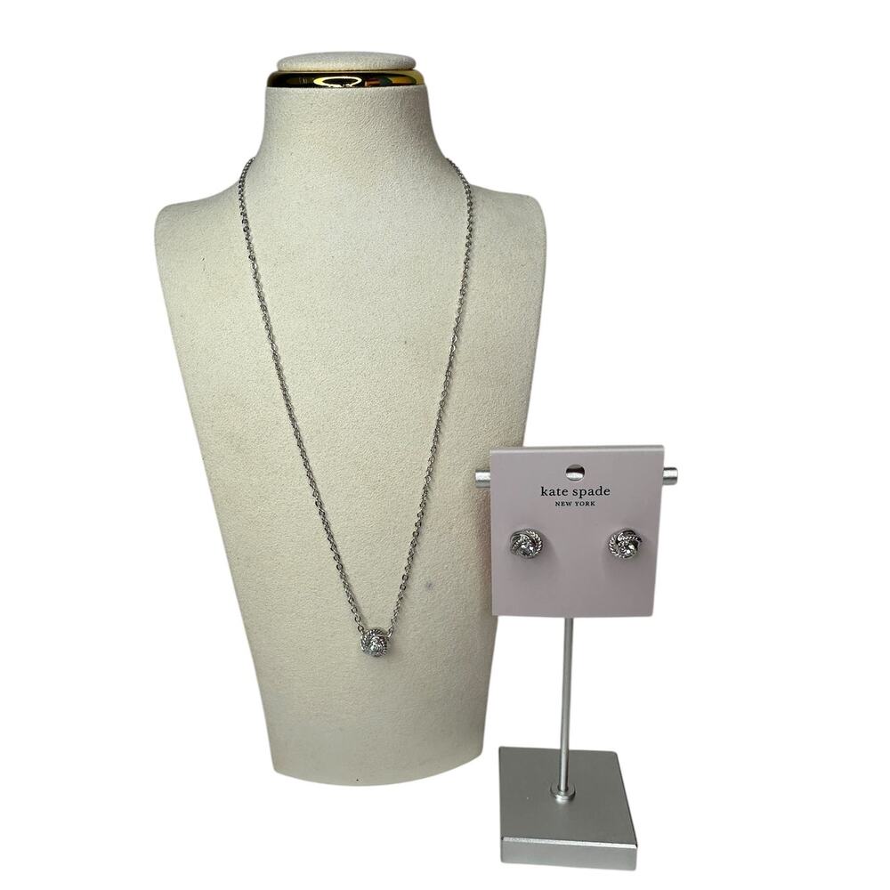 Kate Spade Infinity & Beyond Silver necklace and Matching Earrings set